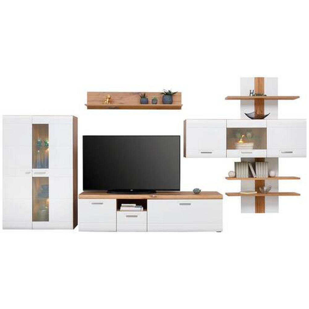 Wohnkombination 5-tlg. Auris, Weiß/eiche Dekor