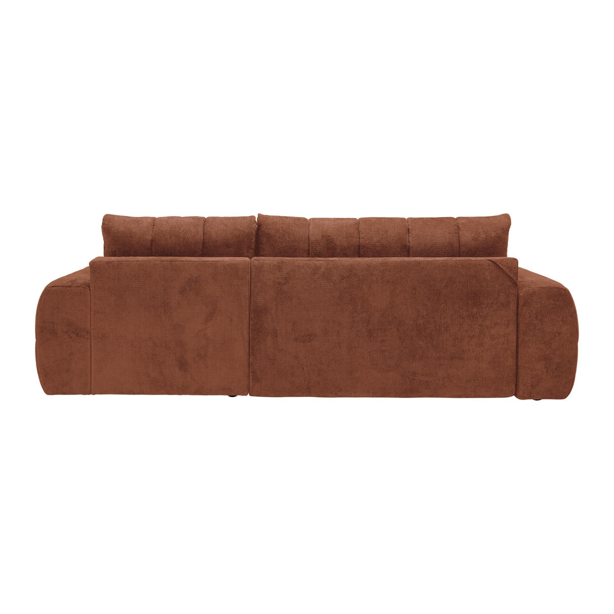ECKSOFA Flachgewebe Terracotta  - Schwarz Hochglanz/Terracotta, Modern, Textil/Metall (273/93/166cm) - MID.YOU