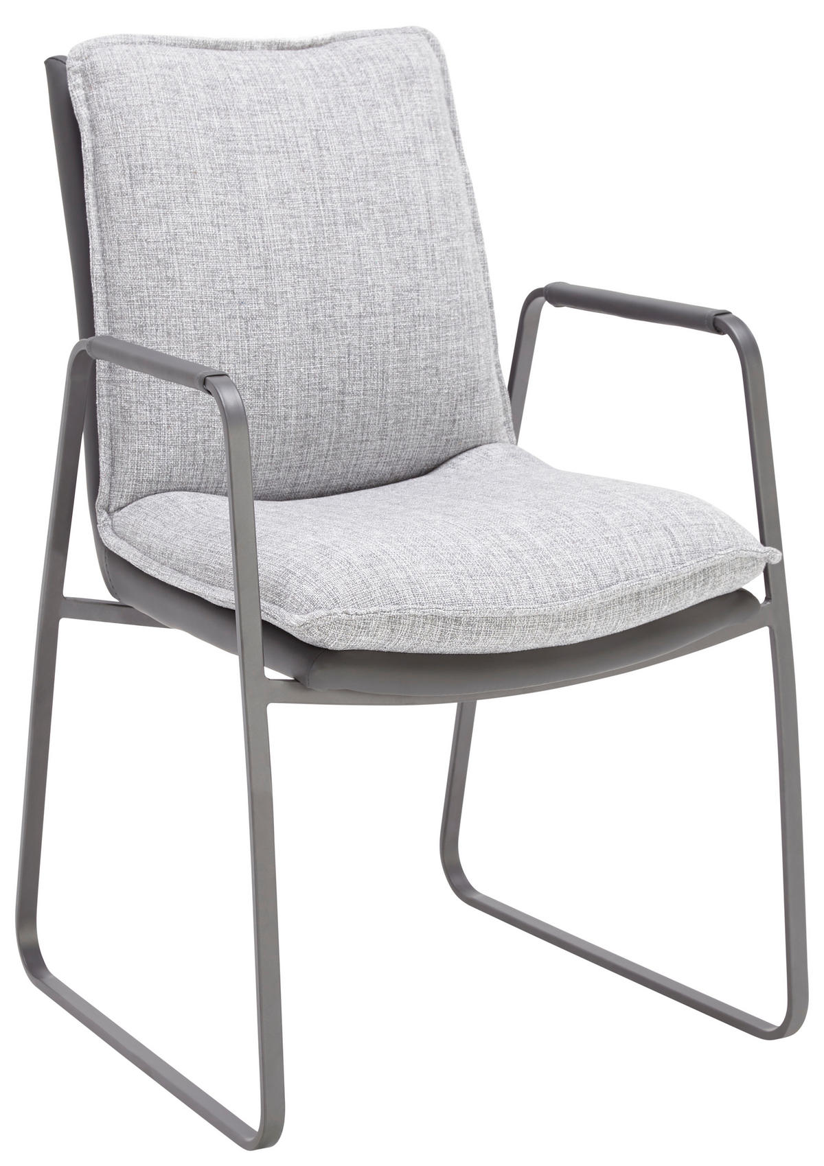 STOLICA SA RUKONASLONOM  siva, svetlosiva       - siva/svetlosiva, Dizajnerski, metal/tekstil (66/87/51,50cm) - Novel