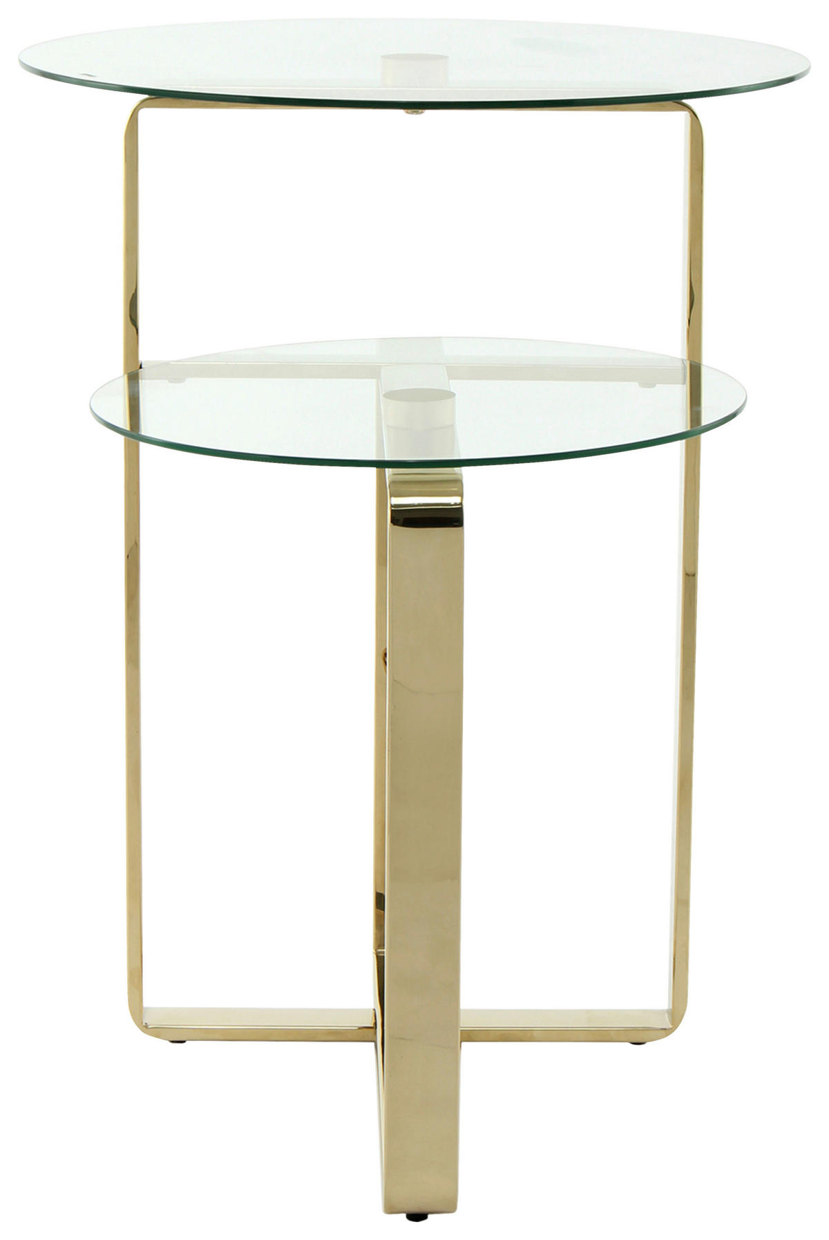 BEISTELLTISCH 46/46/60 cm Klar, Goldfarben rund  - Klar/Goldfarben, Design, Glas/Metall (46/46/60cm) - Kayoom