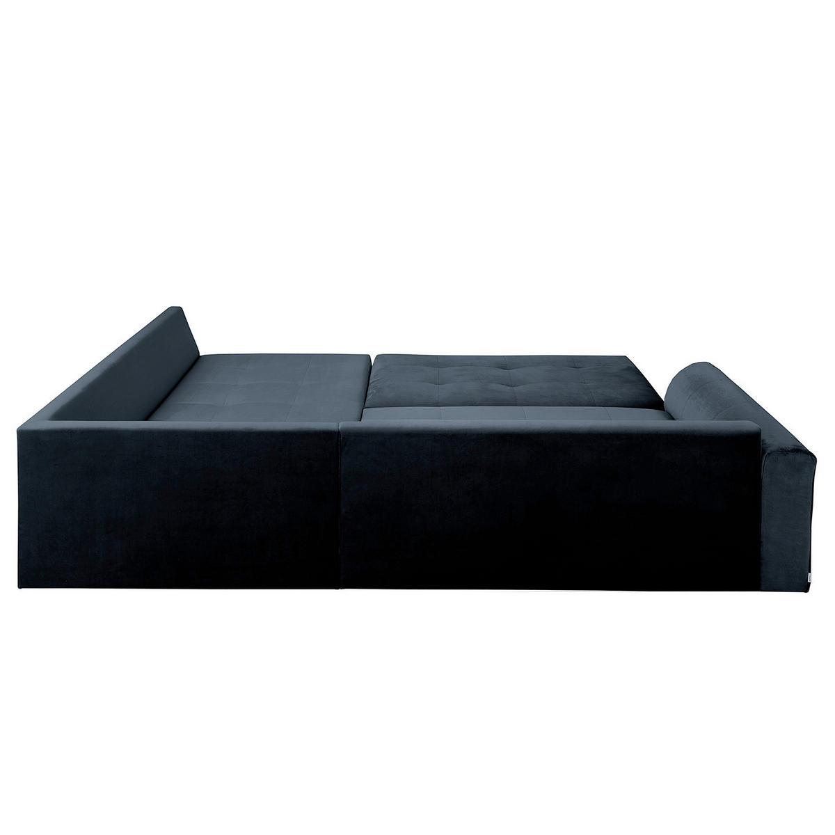 ECKSOFA inkl. Hocker Ariella in Samt Dunkelblau  231/161 cm  - Naturfarben/Dunkelblau, Design, Holz/Textil (231/161cm) - Livetastic