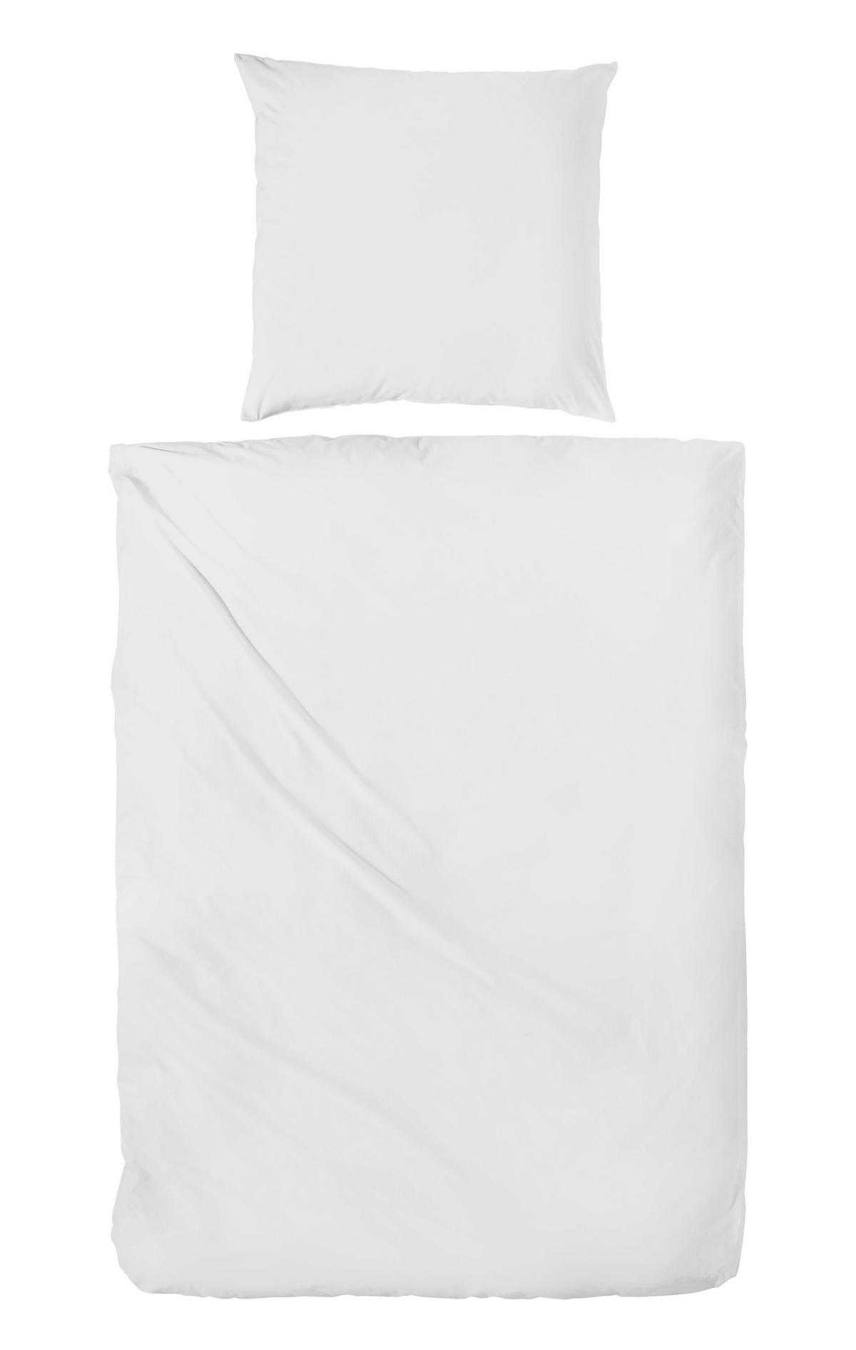 BETTWÄSCHESET STONE WASHED Renforcé 135/200 cm  80 cm/80 cm  - Weiss, Basics, Textil (135/200cm)