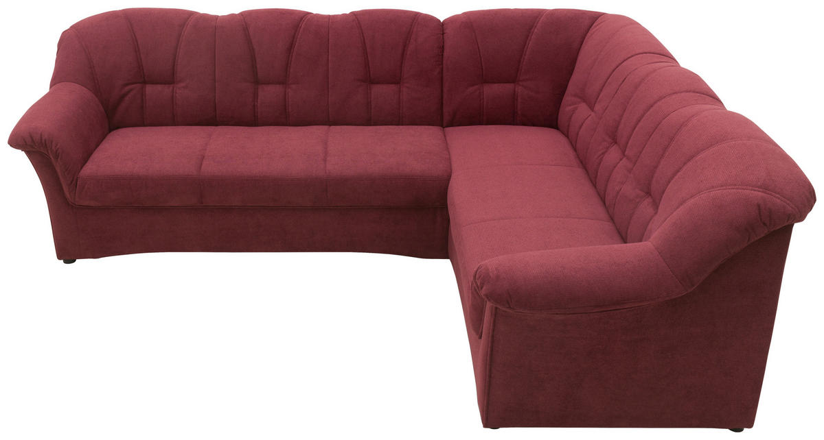 ECKSOFA Beere Mikrofaser  - Beere/Schwarz, KONVENTIONELL, Kunststoff/Textil (243/192cm) - MID.YOU