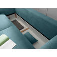 SCHLAFSOFA  mit Stoffauswahl, Liegefunktion, Rücken echt Cord Azurblau  - Azurblau/Schwarz, KONVENTIONELL, Kunststoff/Textil (247/95/125cm) - Hom`in