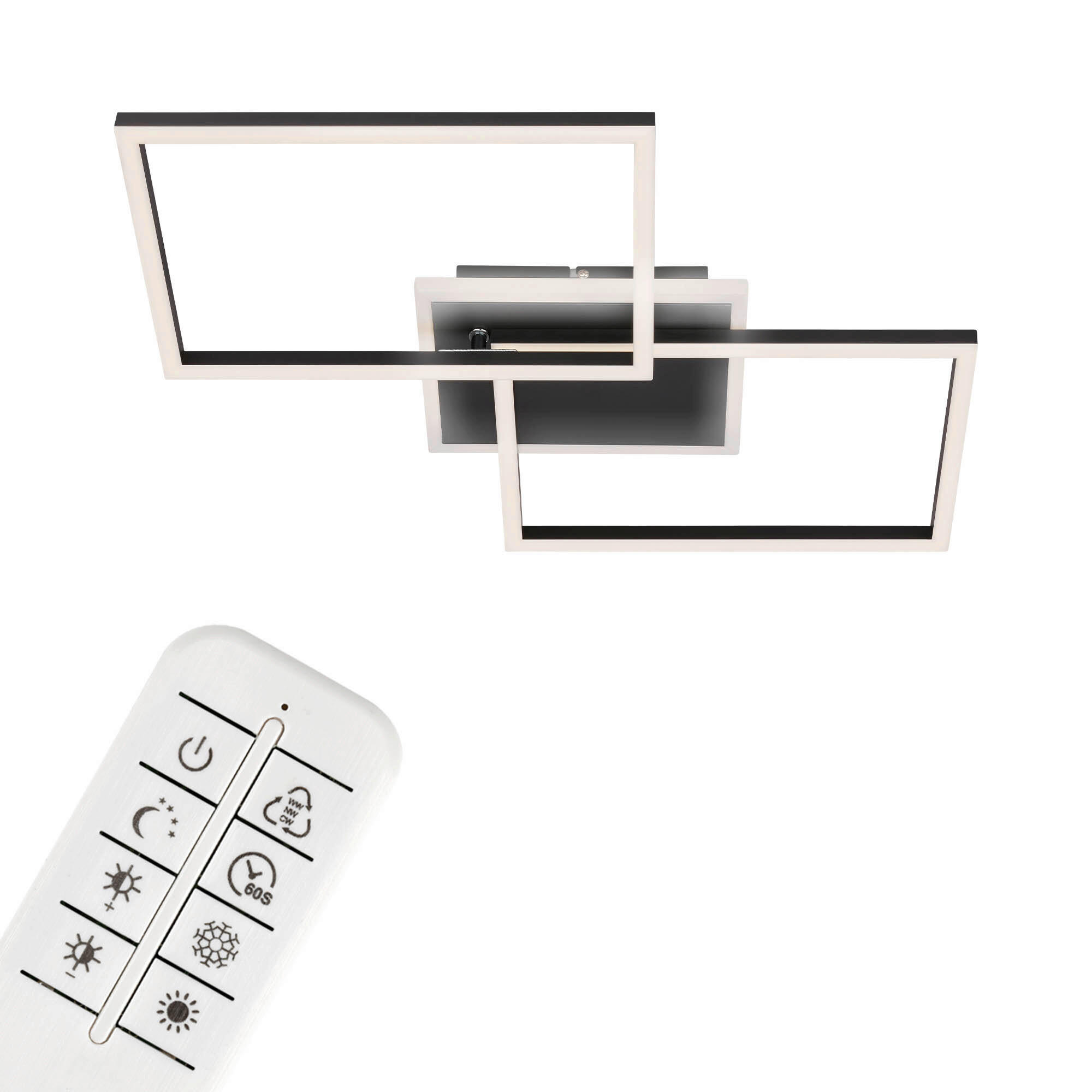 LED SVJETILJKA STROPNA  - crna, Design, metal/plastika (50/38,8/8cm)