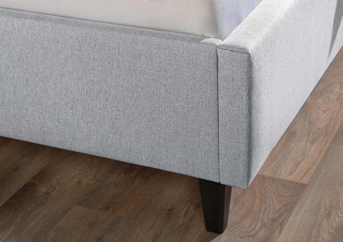 POLSTERBETT 140/200 cm,  in Hellgrau,  - Hellgrau/Schwarz, MODERN, Holz/Textil (140/200cm) - Livetastic