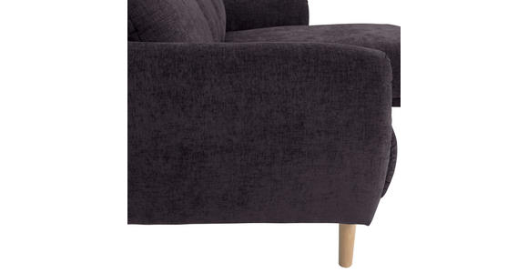 ECKSOFA Dunkelgrau Flachgewebe - Dunkelgrau/Buchefarben, KONVENTIONELL, Holz/Textil (230/144cm) - Carryhome