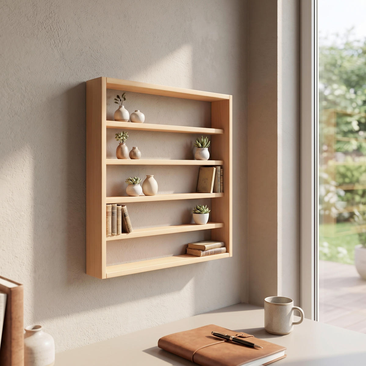 WANDREGAL 80/60/10 cm  - Buchefarben, Design, Holzwerkstoff (80/60/10cm) - MID.YOU