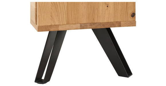 ECKSCHREIBTISCH 160/160/75 cm  in Eichefarben  - Eichefarben/Schwarz, Natur, Holz/Metall (160/160/75cm) - Linea Natura