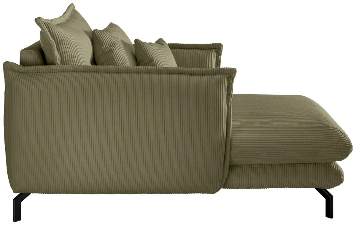 XXL-SESSEL Cord Olivgrün    - Schwarz/Olivgrün, MODERN, Textil/Metall (111/101/167cm) - Livetastic
