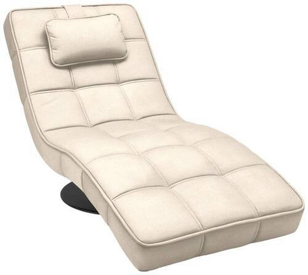 RELAXLIEGE in Webstoff Beige  - Beige/Schwarz, Design, Textil/Metall (74/86/162cm) - Hom`in