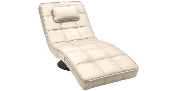 RELAXLIEGE in Webstoff Beige  - Beige/Schwarz, Design, Textil/Metall (74/86/162cm) - Hom`in