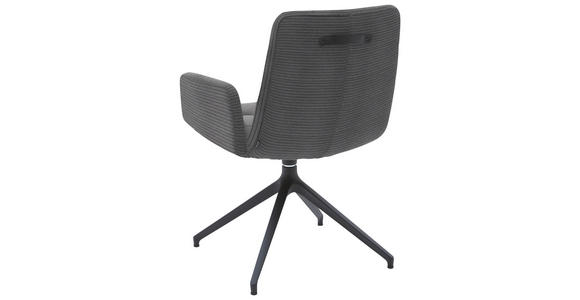 ARMLEHNSTUHL  in Cord  - Dunkelgrau/Schwarz, Design, Textil/Metall (61/88/66cm) - Dieter Knoll