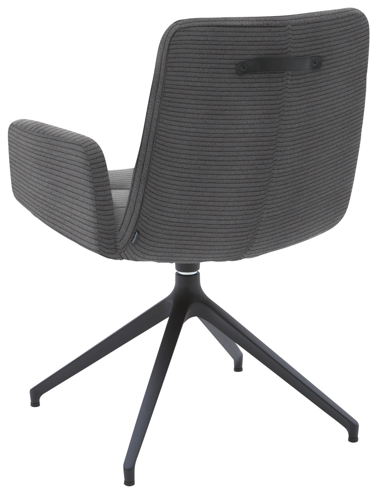 ARMLEHNSTUHL  in Cord  - Dunkelgrau/Schwarz, Design, Textil/Metall (61/88/66cm) - Dieter Knoll