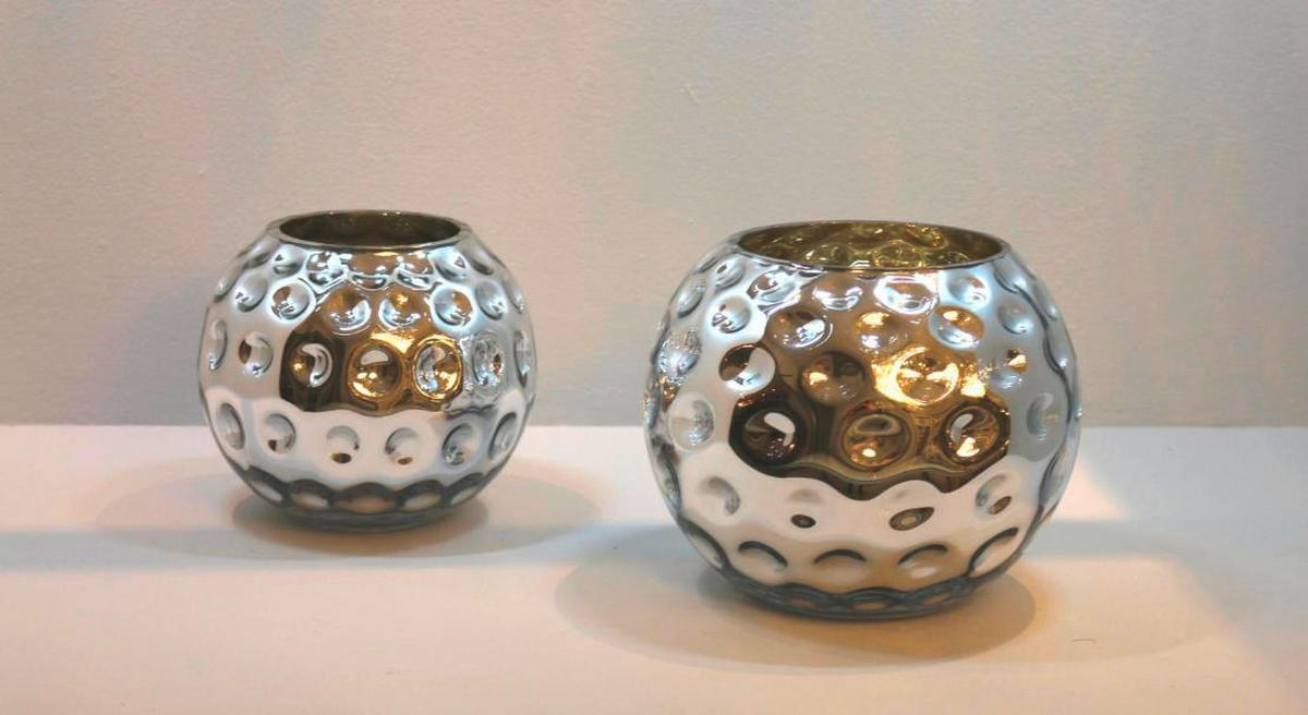 VASE  - Silberfarben, Design, Glas (19/19/17cm) - Cor Mulder