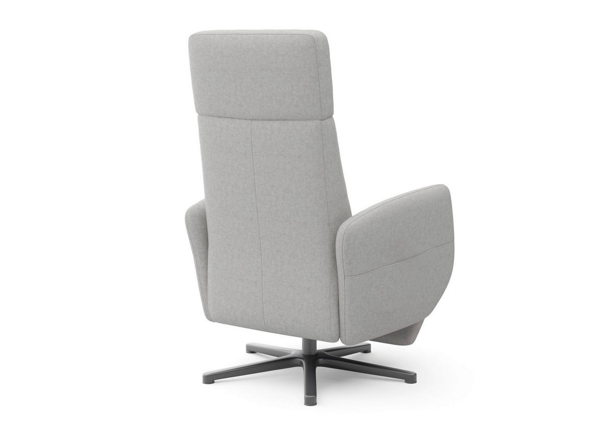 RELAXSESSEL in Textil Hellgrau  - Hellgrau/Schwarz, KONVENTIONELL, Textil/Metall (71/110/82cm) - Sit & More