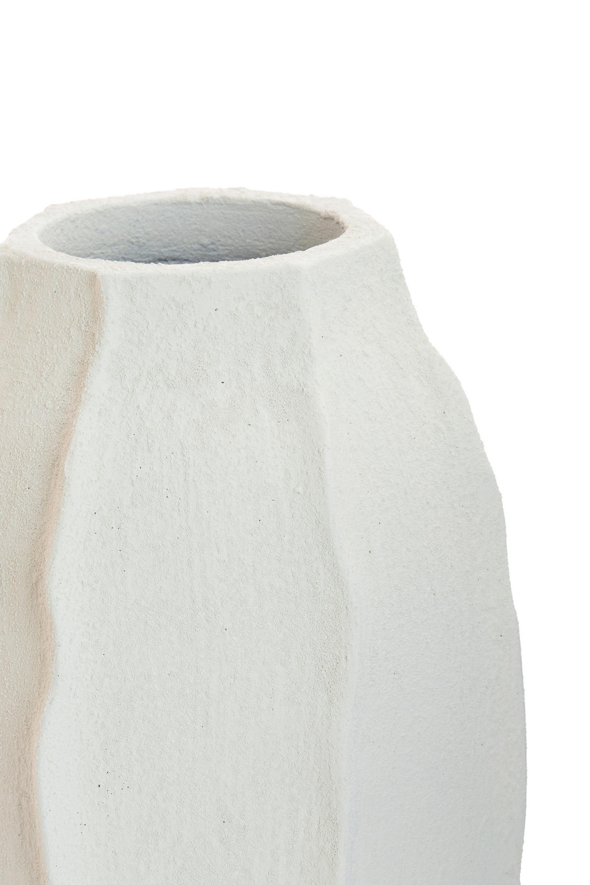 DEKOVASE  - Weiß, Basics, Stein (29/29/42cm) - Light & Living