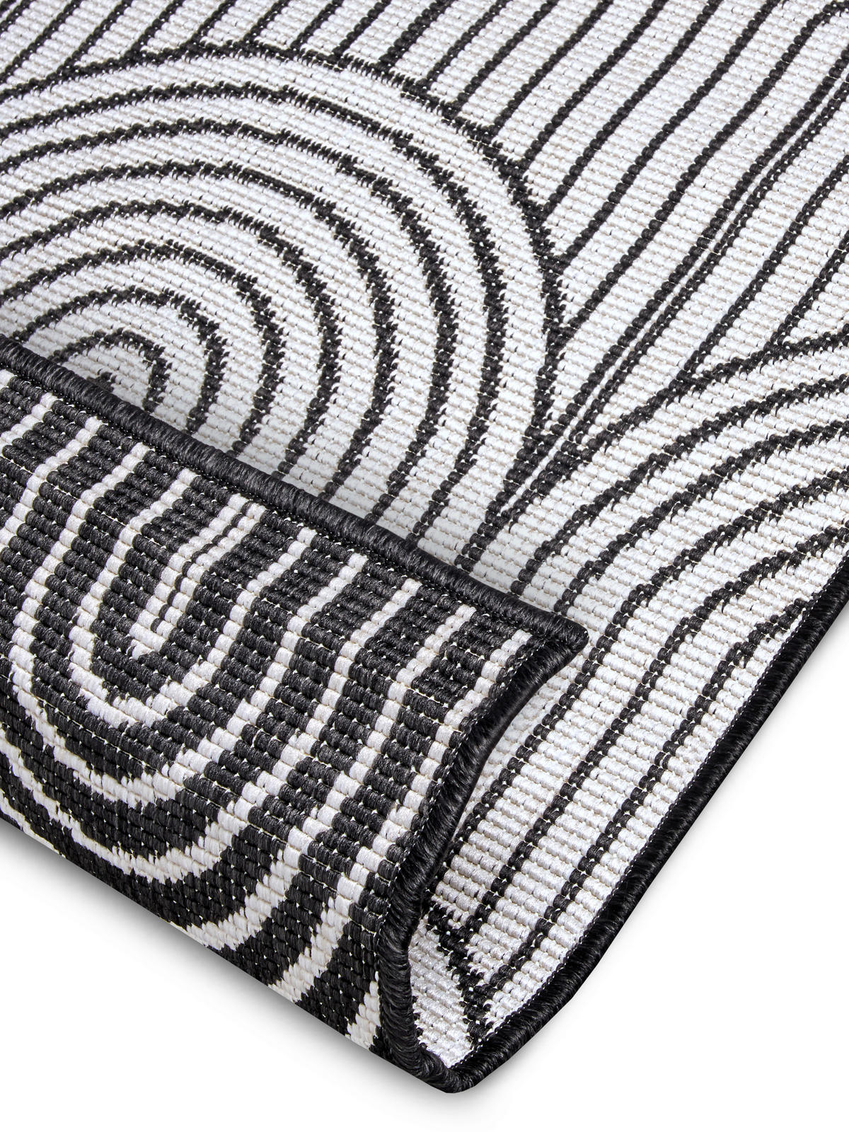 OUTDOORTEPPICH 120/170 cm Pangli Schwarz, Weiß  - Schwarz/Weiß, Design, Kunststoff (120/170cm)