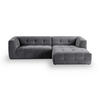ECKSOFA TENSO Grau Flachgewebe  - Beige/Schwarz, Basics, Kunststoff/Textil (292/161cm) - MID.YOU