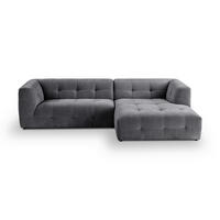 ECKSOFA TENSO Grau Flachgewebe  - Beige/Schwarz, Basics, Kunststoff/Textil (292/161cm) - MID.YOU