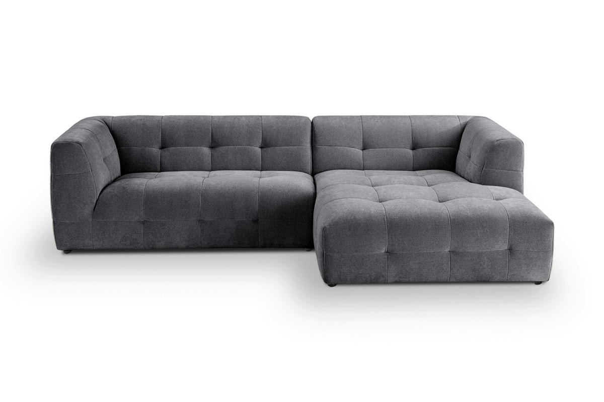 ECKSOFA TENSO Grau Flachgewebe  - Beige/Schwarz, Basics, Kunststoff/Textil (292/161cm) - MID.YOU