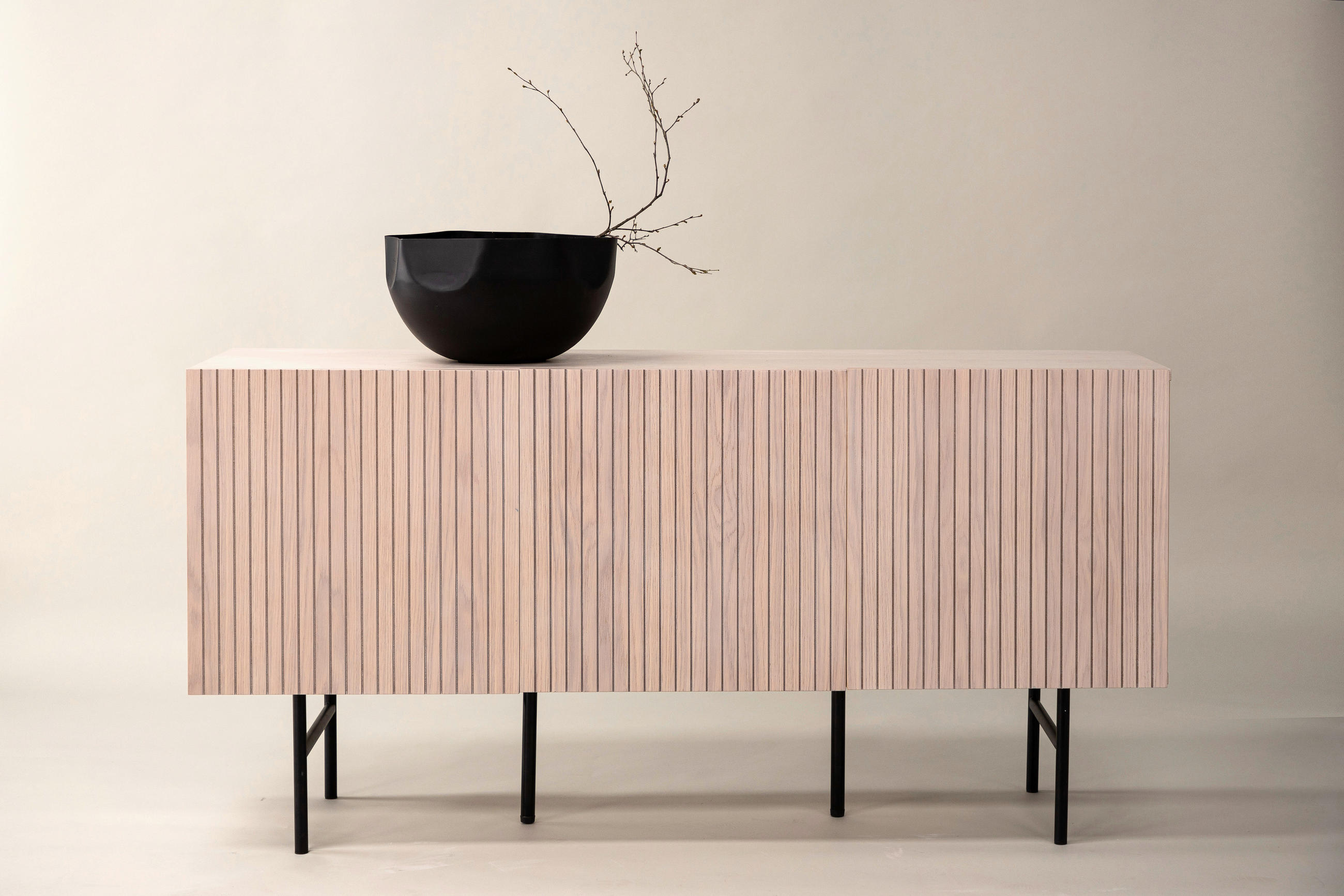 SIDEBOARD  in 150/75/42 cm  - Schwarz/Weiß, Design, Holz/Metall (150/75/42cm) - Livetastic
