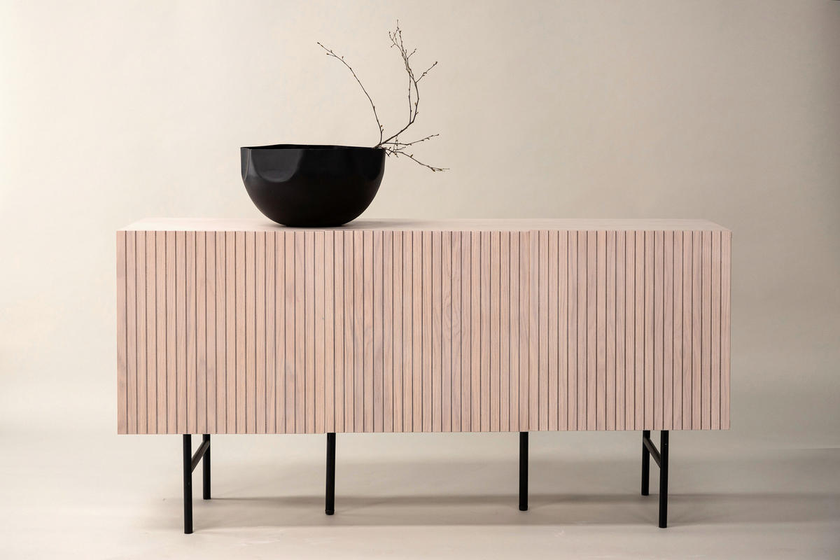 SIDEBOARD  in 150/75/42 cm  - Schwarz/Weiß, Design, Holz/Metall (150/75/42cm) - Livetastic