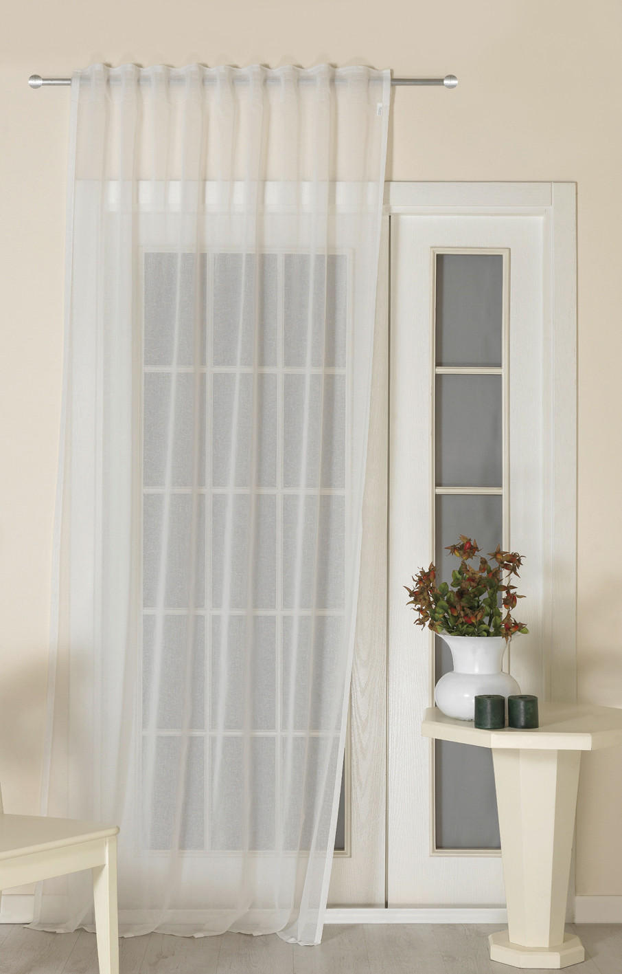 FERTIGVORHANG  halbtransparent   140/245 cm  - Weiß, KONVENTIONELL, Textil (140/245cm) - Esposa