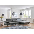 ECKSOFA  in Echtleder Anthrazit  193/332 cm  - Anthrazit/Schwarz, Design, Leder/Metall (193/332cm) - Dieter Knoll