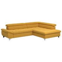 SAROKGARNITÚRA textil mustársárga  - krómszínű/mustársárga, Basics, textil/fém (312/78-97/234cm) - Welnova