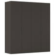 DREHTÜRENSCHRANK 201/223/61 cm,  in Graphitfarben, 4-türig  - Graphitfarben, Basics, Holzwerkstoff/Metall (201/223/61cm) - Novel