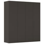 DREHTÜRENSCHRANK 201/223/61 cm,  in Graphitfarben, 4-türig  - Graphitfarben, Basics, Holzwerkstoff/Metall (201/223/61cm) - Novel