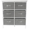 KOMMODE , 70/80/30 cm, 6 Schublade(n)  - Weiß/Grau, Basics, Karton/Holz (70/80/30cm) - Carryhome