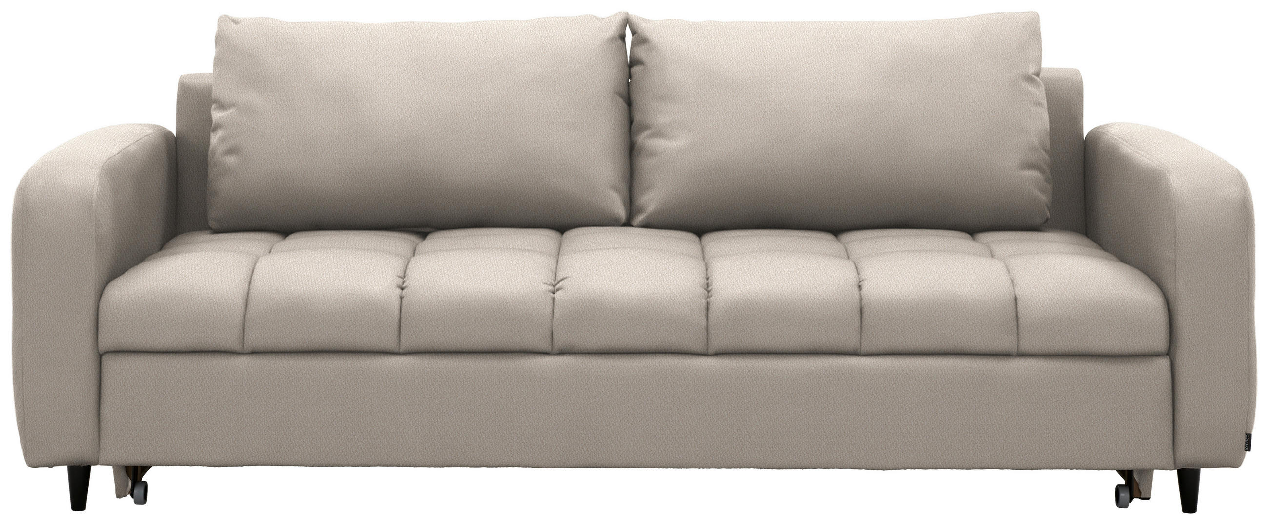 SCHLAFSOFA Webstoff Beige Stoffauswahl, Bettfunktion erhältlich, Rücken echt, Armteil links, Armteil rechts  - Beige/Schwarz, Design, Holz/Textil (236/88/101cm) - Lomoco