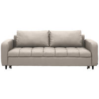 SCHLAFSOFA Webstoff Beige Stoffauswahl, Bettfunktion erhältlich, Rücken echt, Armteil links, Armteil rechts  - Beige/Schwarz, Design, Holz/Textil (236/88/101cm) - Lomoco