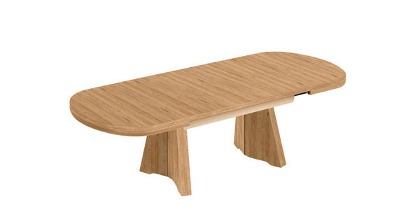COUCHTISCH in Holz, Metall 125-165,5/71/54-73 cm  - Eichefarben, KONVENTIONELL, Holz/Metall (125-165,5/71/54-73cm) - Venda