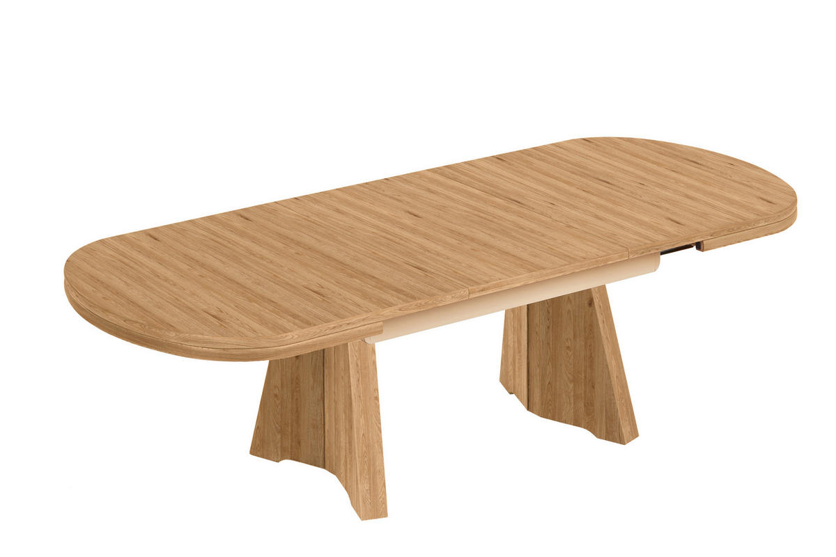 COUCHTISCH in Holz, Metall 125-165,5/71/54-73 cm  - Eichefarben, KONVENTIONELL, Holz/Metall (125-165,5/71/54-73cm) - Venda