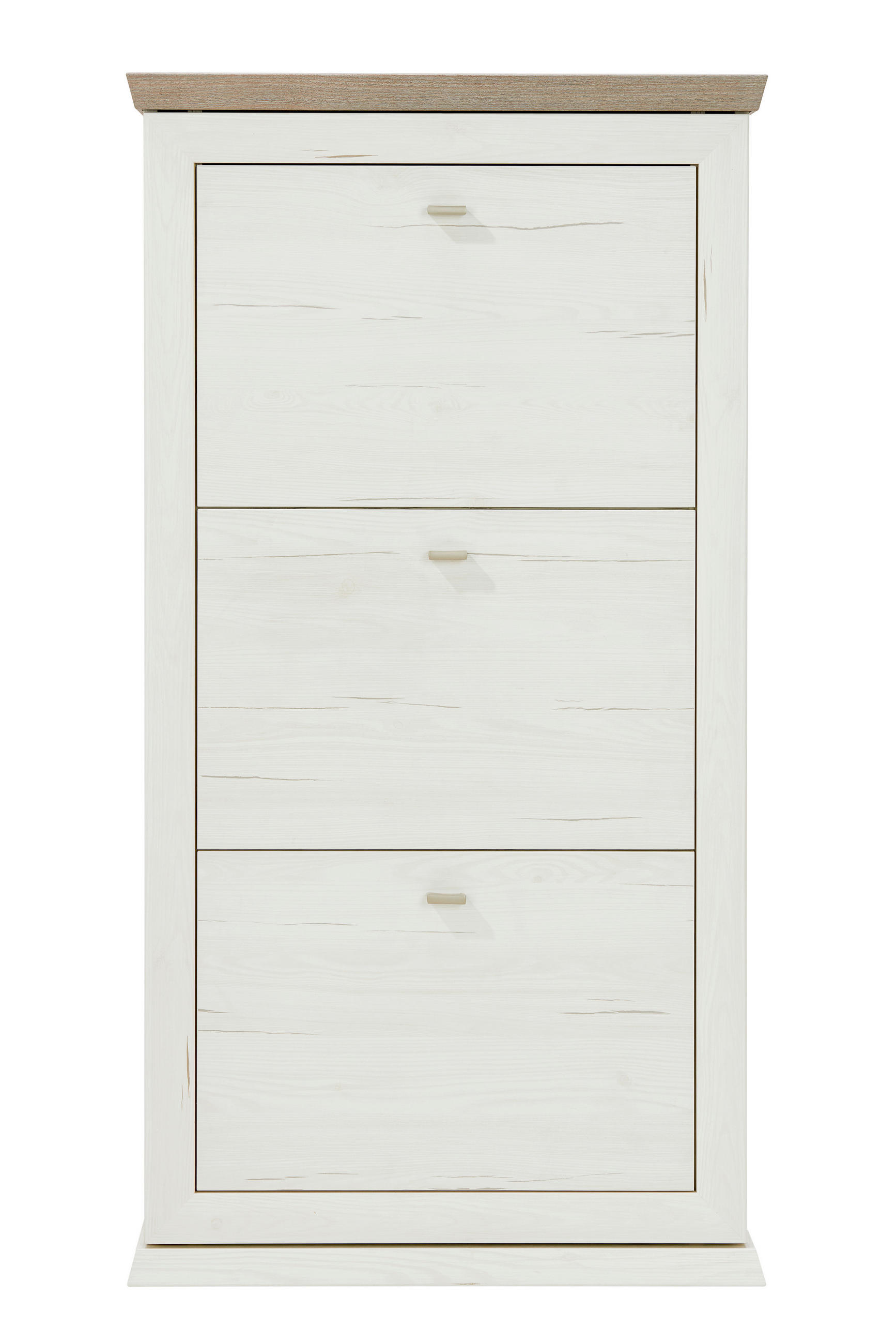 SKOSKÅP  i 70/134,5/22,5 cm  - vit/nickelfärgad, Lifestyle, metall/trämaterial (70/134,5/22,5cm) - Hom`in