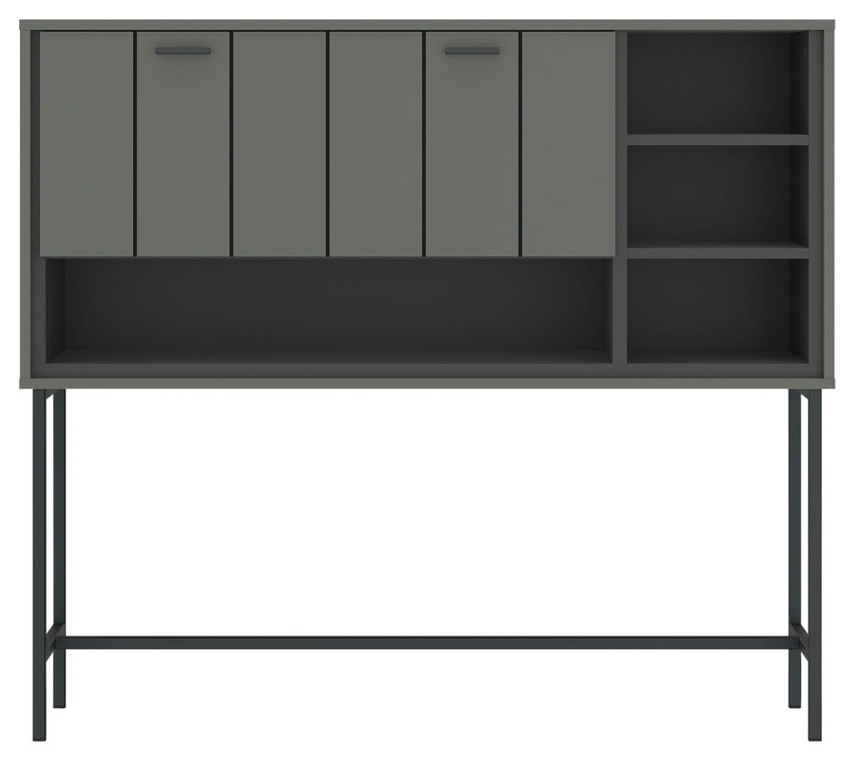 BAR Grau, Grün, Schwarz  - Schwarz/Grau, Design, Holzwerkstoff/Kunststoff (127/112,5/40cm) - Carryhome
