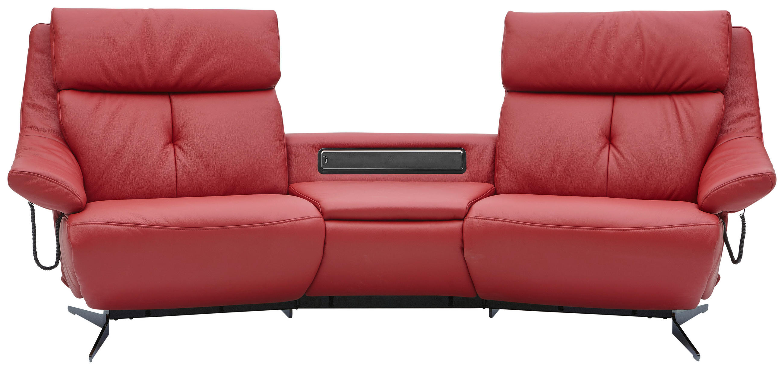 HEIMKINO-SOFA Echtleder Rot  - Anthrazit/Rot, KONVENTIONELL, Leder (254/107/105cm) - Himolla Komfortklass