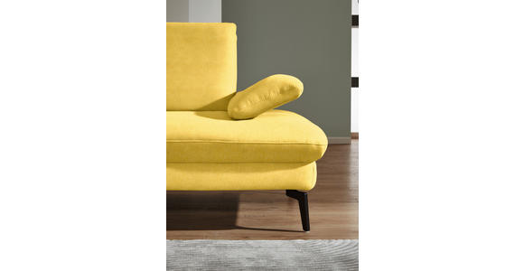 ECKSOFA in Chenille, Mikrofaser Gelb 157/299 cm - Gelb/Schwarz, Design, Textil/Metall (157/299cm) - Dieter Knoll