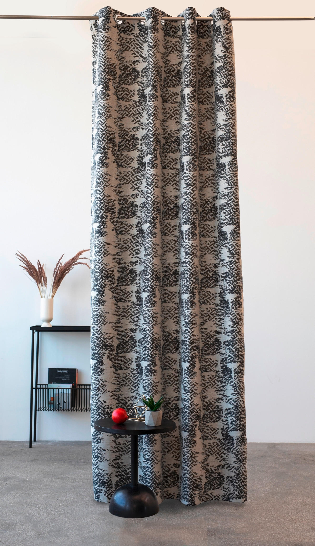 DRAPERIE CONFECțIONATĂ black-out (nu permite trecerea luminii)  - negru, Basics, textil (26.5/43/5cm)