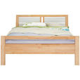 BETT 140/200 cm  in Weiß, Erlefarben   - Erlefarben/Weiß, Natur, Glas/Holz (140/200cm) - Linea Natura