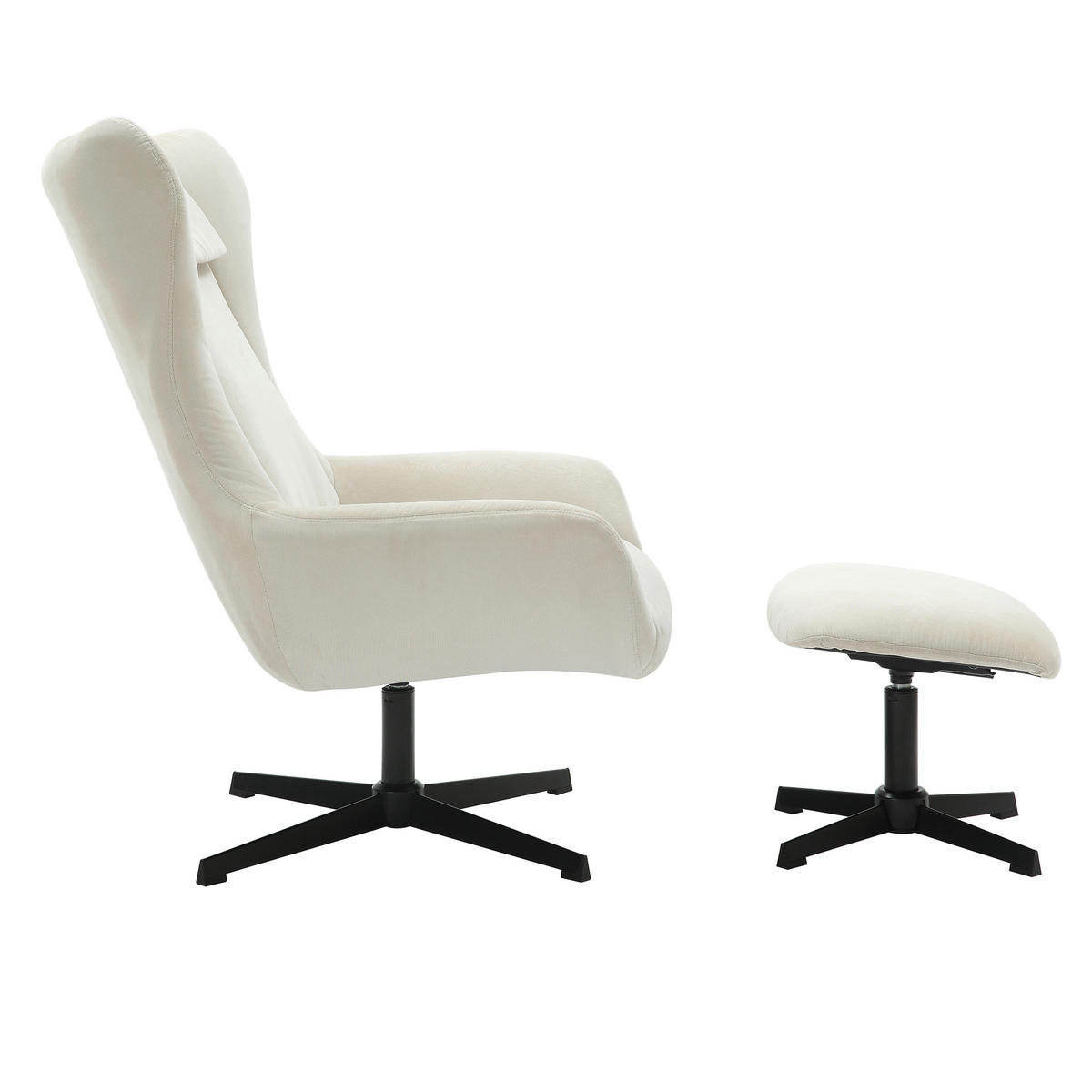 SESSELSET in Cord Beige  - Beige/Schwarz, MODERN, Textil/Metall (82/106/85cm) - Livetastic