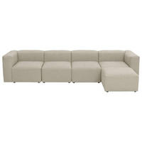 ECKSOFA in Flachgewebe Creme   - Creme, Design, Kunststoff/Textil (350/73/175cm) - Max Winzer