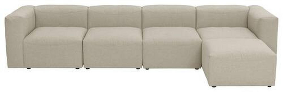 ECKSOFA in Flachgewebe Creme   - Creme, Design, Kunststoff/Textil (350/73/175cm) - Max Winzer