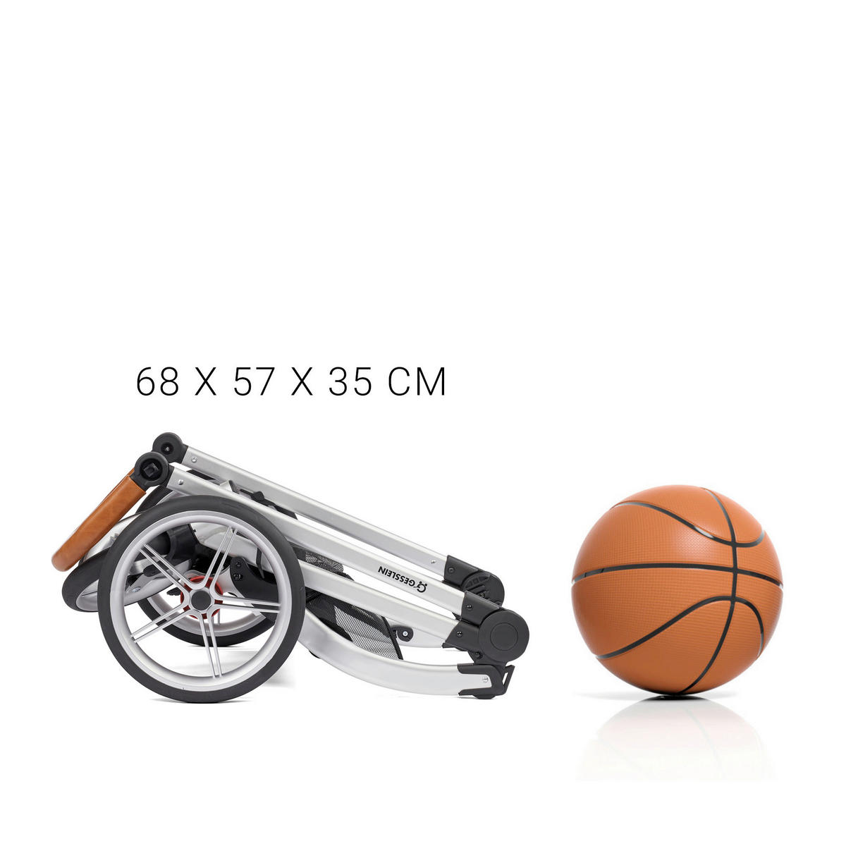 KINDERWAGENSET FX4 Life  - Blau/Cognac, Basics, Textil/Metall (57/129/100cm) - Gesslein