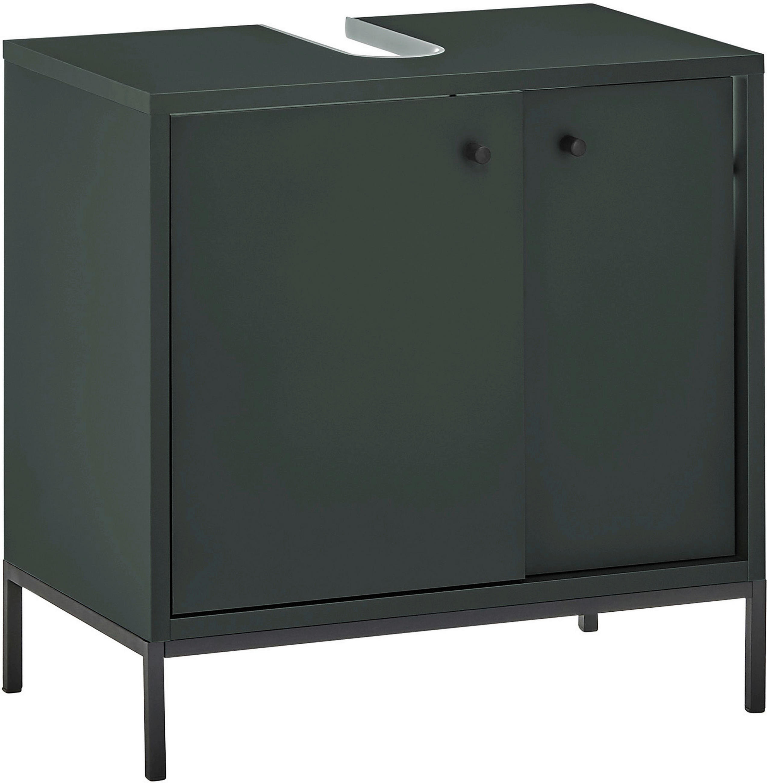 WASCHBECKENUNTERSCHRANK 60/62/32 cm  - Dunkelgrün/Schwarz, KONVENTIONELL, Holzwerkstoff/Kunststoff (60/62/32cm) - Xora