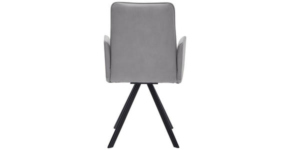 ARMLEHNSTUHL  Stoffauswahl, Typenauswahl, inklusive Armlehnen beschichtet  - Hellgrau/Schwarz, Design, Textil/Metall (52/92/60cm) - Cantus