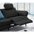 3-SITZER-SOFA in Leder Schwarz  - Schwarz, Design, Leder/Metall (190/84/99cm) - Dieter Knoll